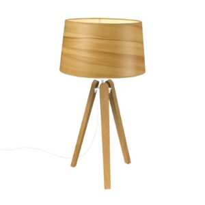 Stolní lampa Essence LT, stínidlo dřevo-bavlna