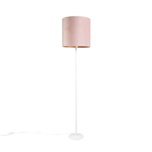 Romantická stojací lampa bílá s růžovým odstínem 40 cm – Simplo