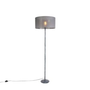 Stojací lampa šedá se šedým odstínem 50 cm – Simplo
