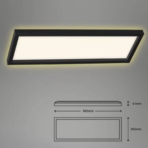 LED stropní světlo 7365, 58 x 20 cm, černá