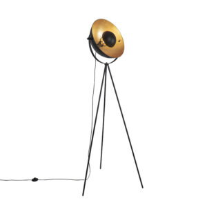 Stojací lampa černá se zlatým nastavitelným stativem 42 cm – Magnax