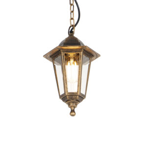 Venkovní závěsná lampa starožitné zlato IP44 – New Haven