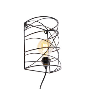 Designové nástěnné svítidlo černé – Spira