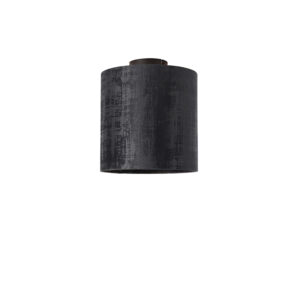 Stropní svítidlo matně černé sametové odstín černé 25 cm – Combi