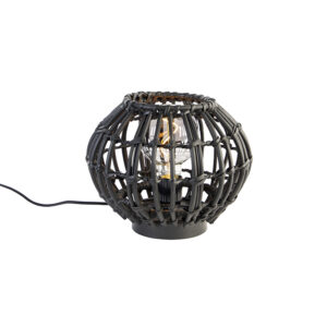Venkovská stolní lampa černá 25 cm – Canna
