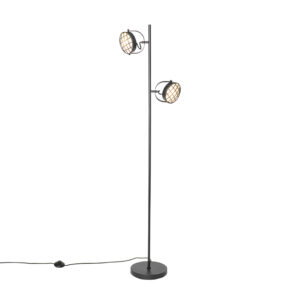Vintage stojací lampa černá 2-světelná – Tamina