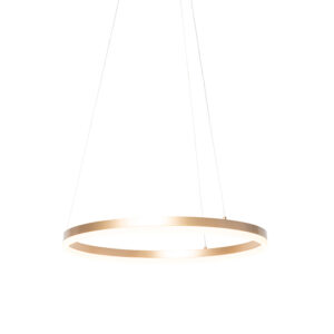 Designová závěsná lampa zlatá 60 cm včetně LED 3 stupně stmívatelná – Anello
