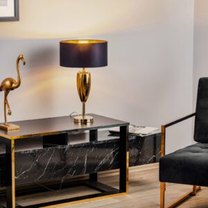 Zobrazit Ogiva - černo-zlatá textilní stolní lampa