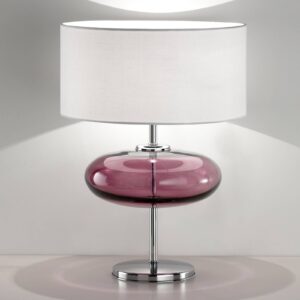 Stolní lampa Show Elisse 62 cm skleněný prvek růžová