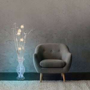 LED stojací lampa Anton, změna barvy RGB, váza