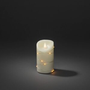 Vosková svíčka krémová barva světla jantar Ø 7,5cm