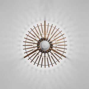 Terasové světlo Tipi z jasanového dřeva, 73,8 cm