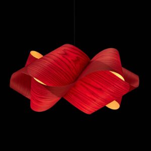 LZF Swirl závěsné, černý kabel Ø 54 cm červená