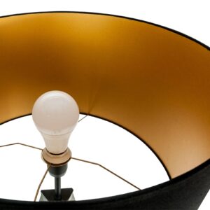 Stojací lampa Tago, třínožka, stínidlo černé/zlaté