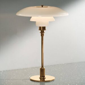 Louis Poulsen PH 3/2 stolní lampa mosaz-bílá