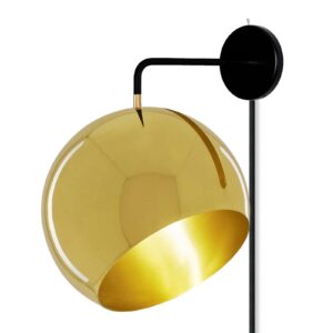 Nyta Tilt Globe Wall Brass světlo se zástrčkou