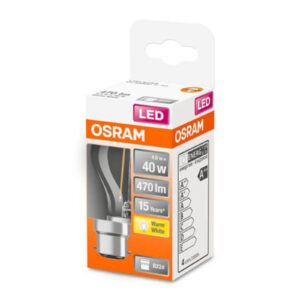 Kapková LED žárovka OSRAM B22d 4W 2 700K čirá
