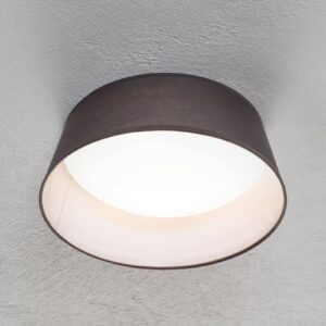 LED stropní svítidlo Ponts šedé textilní stínidlo