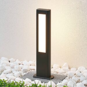 LED svítidlo Mhairi, hranaté, tmavě šedé, 50 cm