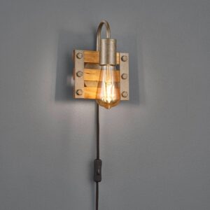 Nástěnné světlo Khan, vintage kabel+ plug, 1 zdroj