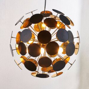Závěsná lampa Kinan s disky ve zlaté a černé