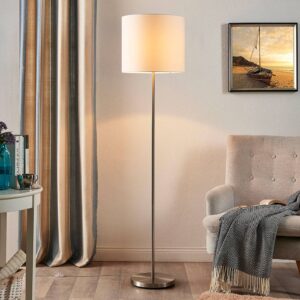 Parsa - stojací lampa s bílým textilním stínítkem