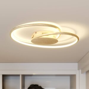 Lindby LED stropní svítidlo Joline, zlatá barva, 45 cm, kov