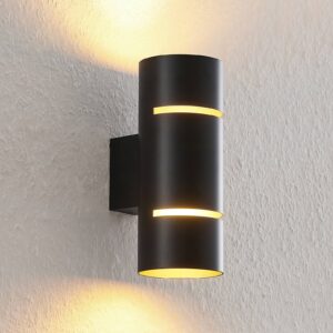 Lindby Deora LED nástěnné světlo kulaté, černá-měď