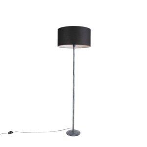 Stojací lampa šedá s černým odstínem 50 cm – Simplo