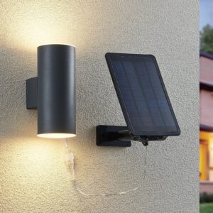 Lindby Maurun LED solární nástěnné světlo, černá