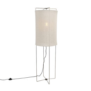 Designová stojací lampa béžové lněné odstín – Rich
