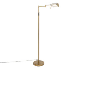 Designová stojací lampa bronzová včetně LED s dotykovým stmívačem – Notia