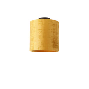 Stropní lampa matně černý sametový odstín zlatá 25 cm – Combi