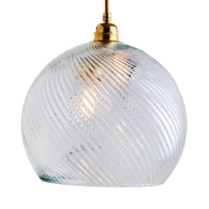 EBB & FLOW Závěsná lampa Rowan zlatá/křišťálová Ø 28 cm