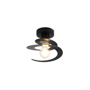 Moderní stropní svítidlo s černou spirálovou clonou – Scroll