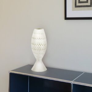 Fraktální stolní lampa z biomateriálu, hedvábí, 33 cm
