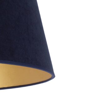 Stínidlo na lampu Cone výška 25,5 cm, modrá/zlatá