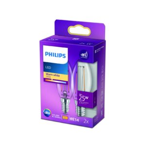 Philips LED svíčka filament E14 2W 2 700K 2ks