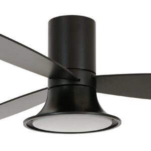 Stropní ventilátor Flusso s LED světlem, černý