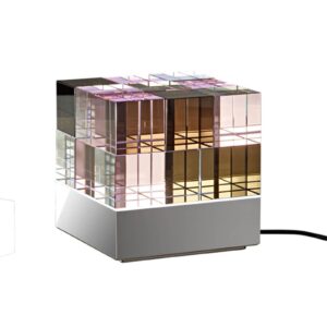 Stolní lampa LED TECNOLUMEN Cubelight, růžová/černá