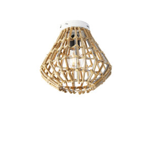 Venkovské stropní svítidlo bambusové s bílou – Canna Diamond