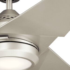 LED stropní ventilátor Jade, stříbrný, tichý, Ø 152 cm, 60 W
