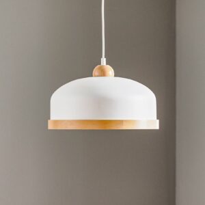Závěsné světlo Studio, dřevěný dekor 1 zdroj bílá