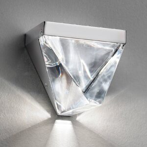 Fabbian Tripla LED nástěnné světlo křišťál hliník