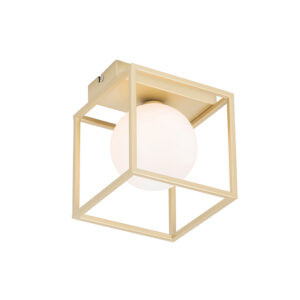 Designová stropní lampa zlatá s bílou – Aniek