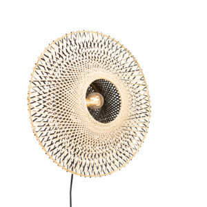 Orientální nástěnná lampa ratanová 50 cm se zástrčkou – Rina