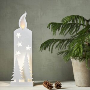 Dekorativní světlo LED Grandy, svíčka a jedle, 50 cm