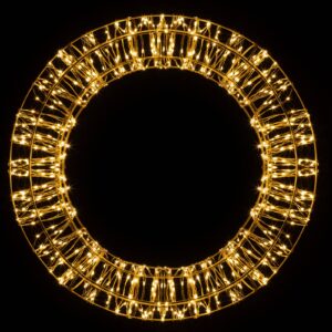 LED vánoční věnec, zlatý, 600 LED diod, Ø 40 cm