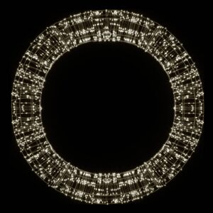 LED vánoční věnec, černý, 2 000 LED diod, Ø 75 cm