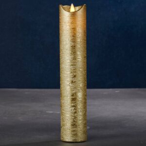 LED svíčka Sara Exclusive, zlatá, Ø5cm, výška 25cm
